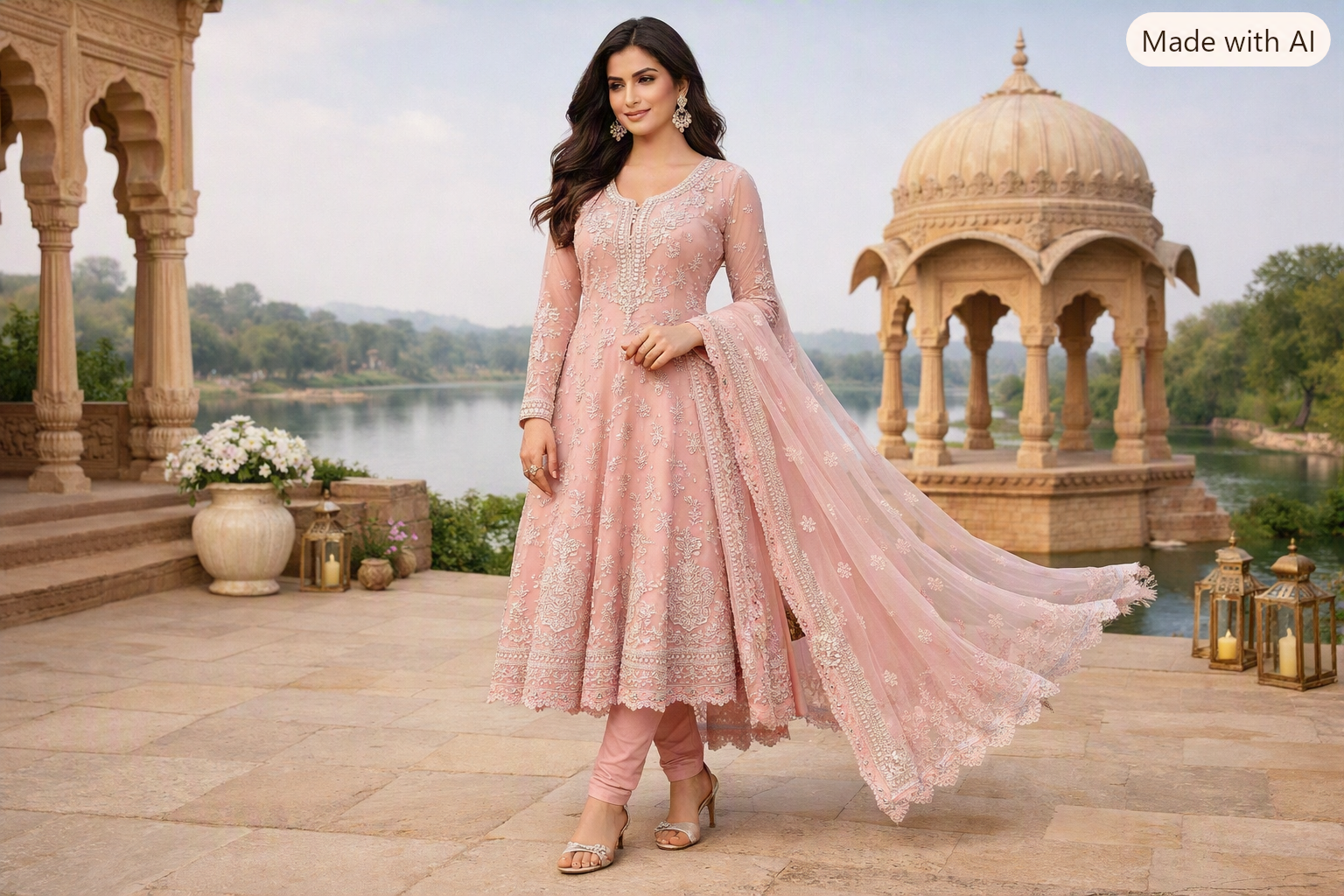 Meenakari Embroidered Set
