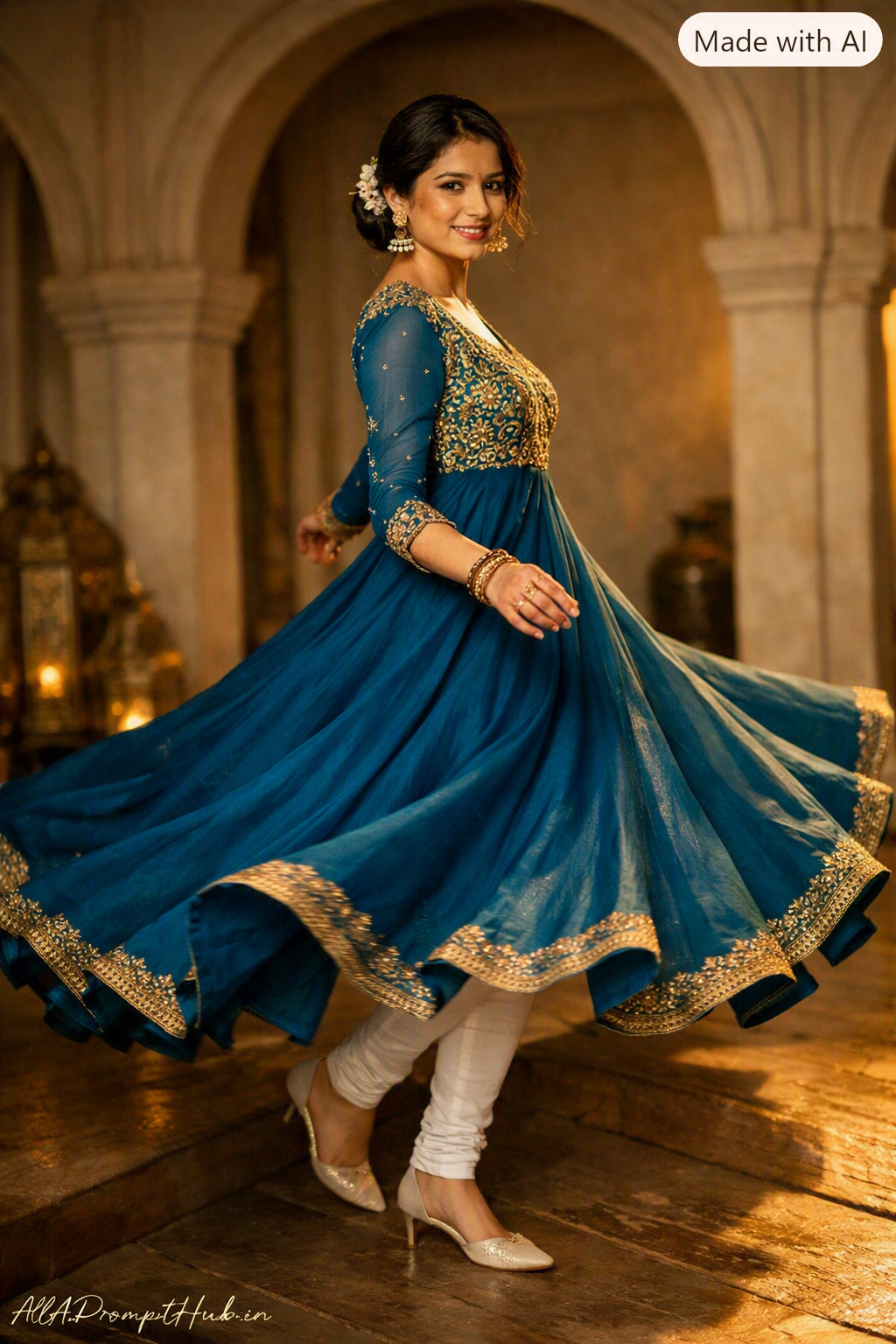 Ivory traditional chudidar